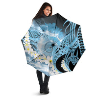 Piko Hawaiian Umbrella Blue Galaxy Spiral Plumeria Tribal Patterns DT05 - Polynesian Pride