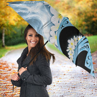 Piko Hawaiian Umbrella Blue Galaxy Spiral Plumeria Tribal Patterns DT05 - Polynesian Pride