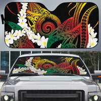 Piko Hawaiian Auto Sun Shade Gradient Spiral Plumeria Tribal Patterns DT05 Multicolor - Polynesian Pride