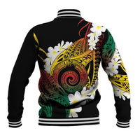 Piko Hawaiian Baseball Jacket Gradient Spiral Plumeria Tribal Patterns DT05 - Polynesian Pride