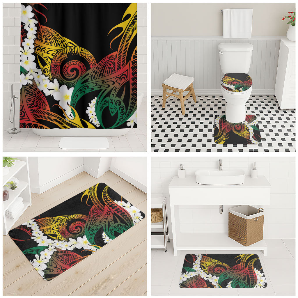 Piko Hawaiian Bathroom Set Gradient Spiral Plumeria Tribal Patterns DT05 - Polynesian Pride