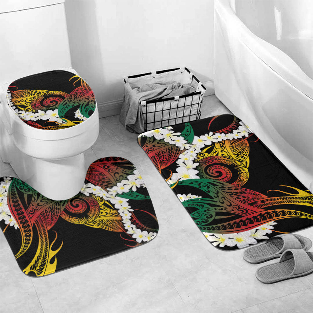 Piko Hawaiian Bathroom Set Gradient Spiral Plumeria Tribal Patterns DT05 Mat Set Only (3 pcs) One Size Multicolor - Polynesian Pride