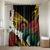 Piko Hawaiian Bathroom Set Gradient Spiral Plumeria Tribal Patterns DT05 Shower Curtain Only Multicolor - Polynesian Pride