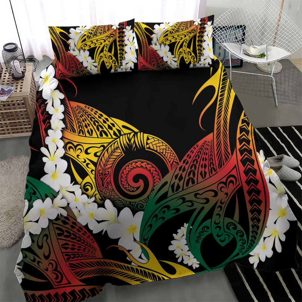 Piko Hawaiian Bedding Set Gradient Spiral Plumeria Tribal Patterns DT05 - Polynesian Pride