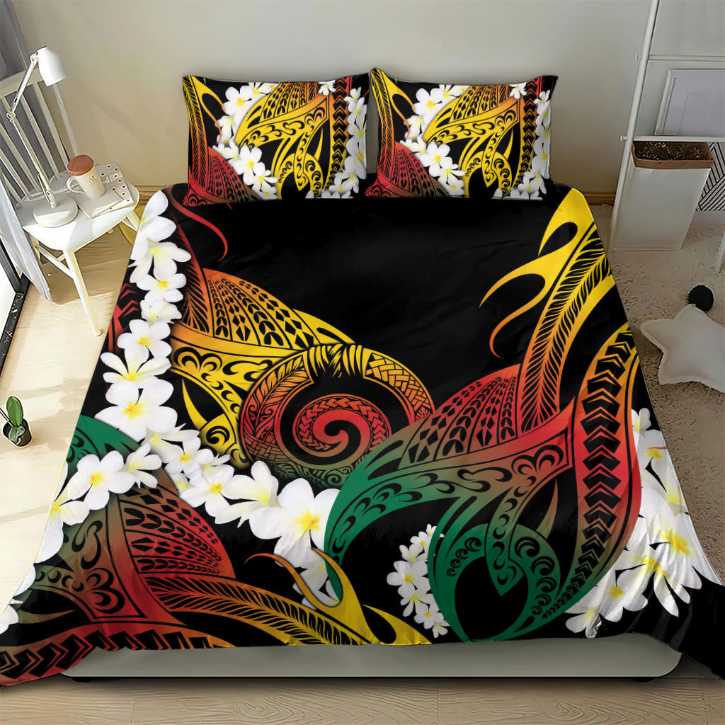Piko Hawaiian Bedding Set Gradient Spiral Plumeria Tribal Patterns DT05 - Polynesian Pride