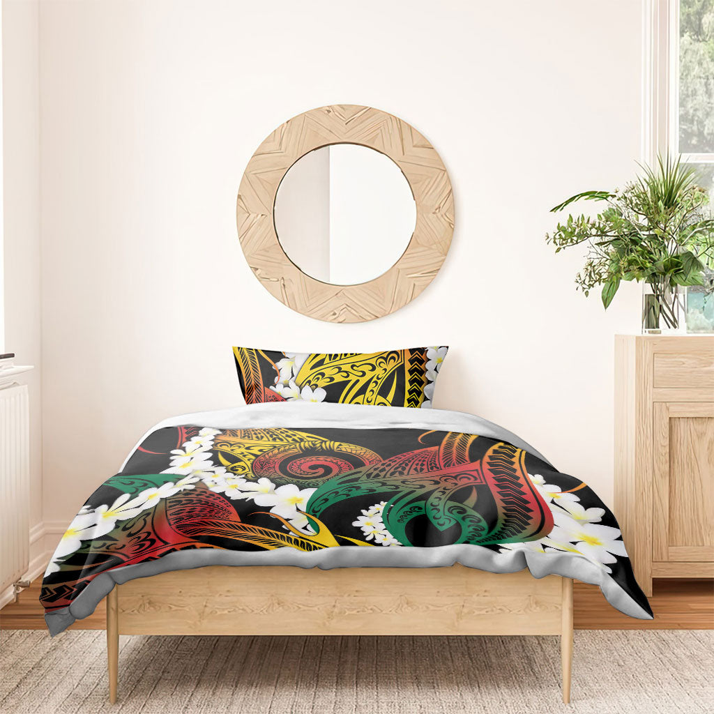 Piko Hawaiian Bedding Set Gradient Spiral Plumeria Tribal Patterns DT05 - Polynesian Pride