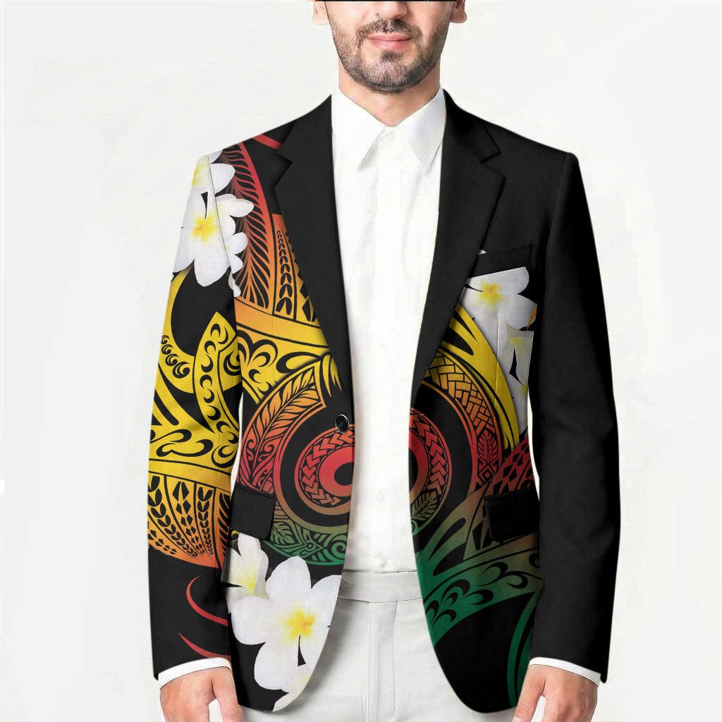 Piko Hawaiian Blazer Gradient Spiral Plumeria Tribal Patterns DT05 - Polynesian Pride