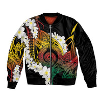 Piko Hawaiian Bomber Jacket Gradient Spiral Plumeria Tribal Patterns DT05 Unisex Multicolor - Polynesian Pride