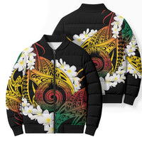 Piko Hawaiian Bomber Puffer Jacket Gradient Spiral Plumeria Tribal Patterns DT05 - Polynesian Pride