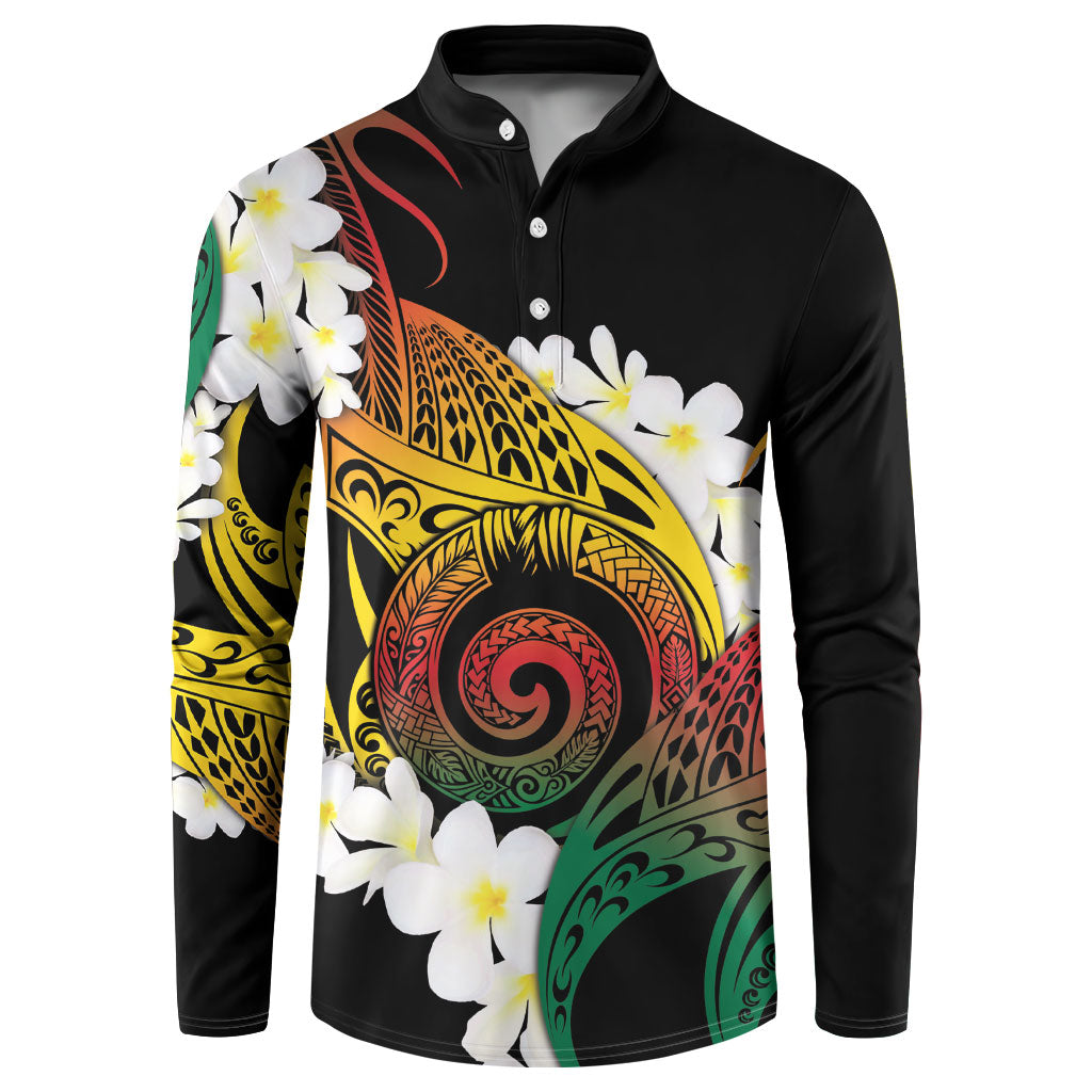Piko Hawaiian Button Sweatshirt Gradient Spiral Plumeria Tribal Patterns DT05 Multicolor - Polynesian Pride