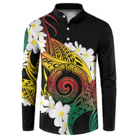 Piko Hawaiian Button Sweatshirt Gradient Spiral Plumeria Tribal Patterns DT05 Multicolor - Polynesian Pride