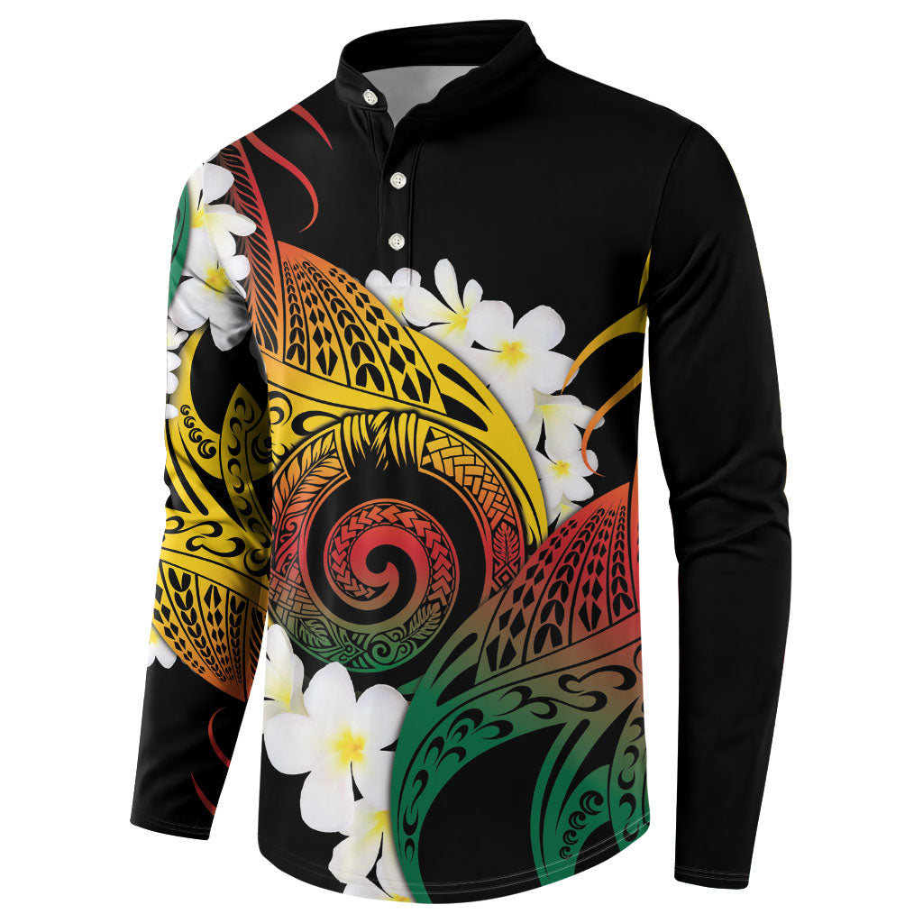 Piko Hawaiian Button Sweatshirt Gradient Spiral Plumeria Tribal Patterns DT05 - Polynesian Pride