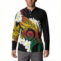 Piko Hawaiian Button Sweatshirt Gradient Spiral Plumeria Tribal Patterns DT05 - Polynesian Pride