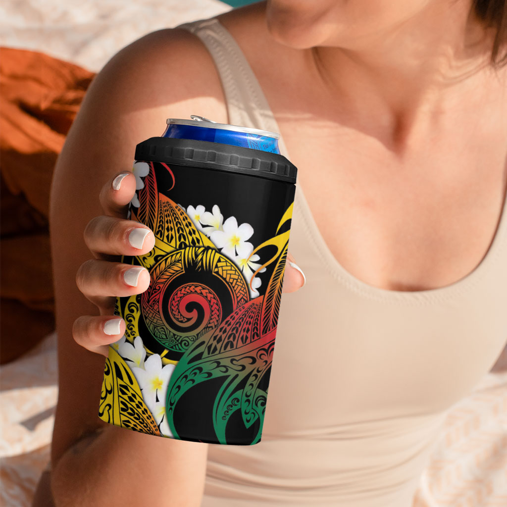Piko Hawaiian 4 in 1 Can Cooler Tumbler Gradient Spiral Plumeria Tribal Patterns DT05 - Polynesian Pride