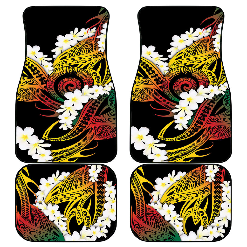 Piko Hawaiian Car Mats Gradient Spiral Plumeria Tribal Patterns DT05 - Polynesian Pride