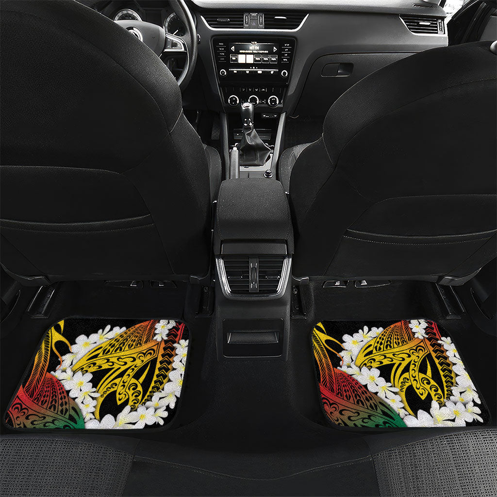 Piko Hawaiian Car Mats Gradient Spiral Plumeria Tribal Patterns DT05 Set 2pcs - Back Multicolor - Polynesian Pride
