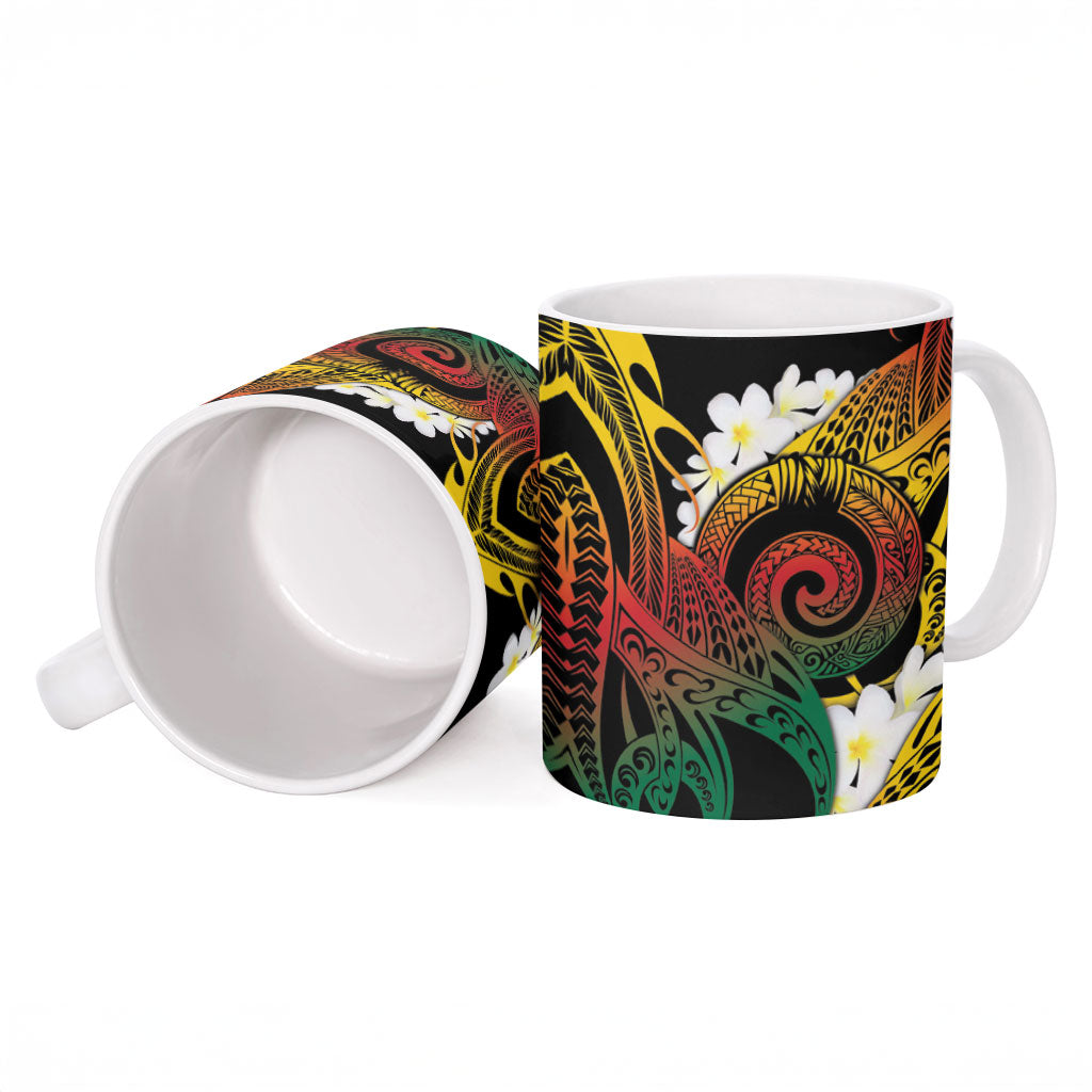 Piko Hawaiian Ceramic Mug Gradient Spiral Plumeria Tribal Patterns DT05 - Polynesian Pride