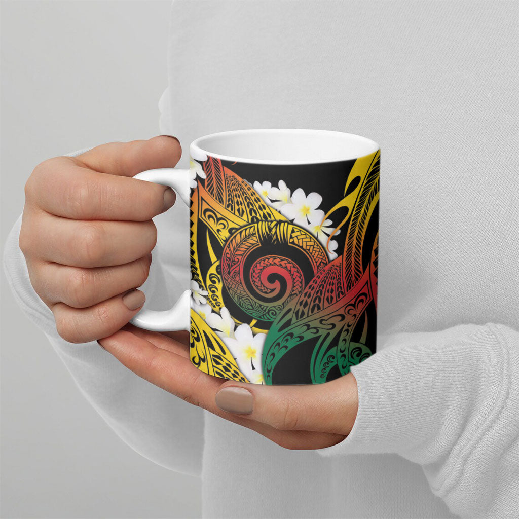 Piko Hawaiian Ceramic Mug Gradient Spiral Plumeria Tribal Patterns DT05 - Polynesian Pride