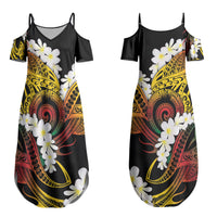 Piko Hawaiian Couples Matching Summer Maxi Dress and Hawaiian Shirt Gradient Spiral Plumeria Tribal Patterns DT05 - Polynesian Pride