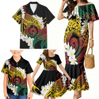 Piko Hawaiian Family Matching Mermaid Dress and Hawaiian Shirt Gradient Spiral Plumeria Tribal Patterns DT05 - Polynesian Pride