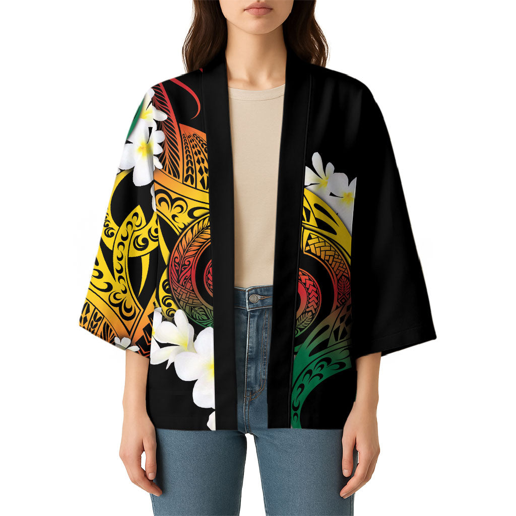 Piko Hawaiian Kimono Gradient Spiral Plumeria Tribal Patterns DT05 - Polynesian Pride