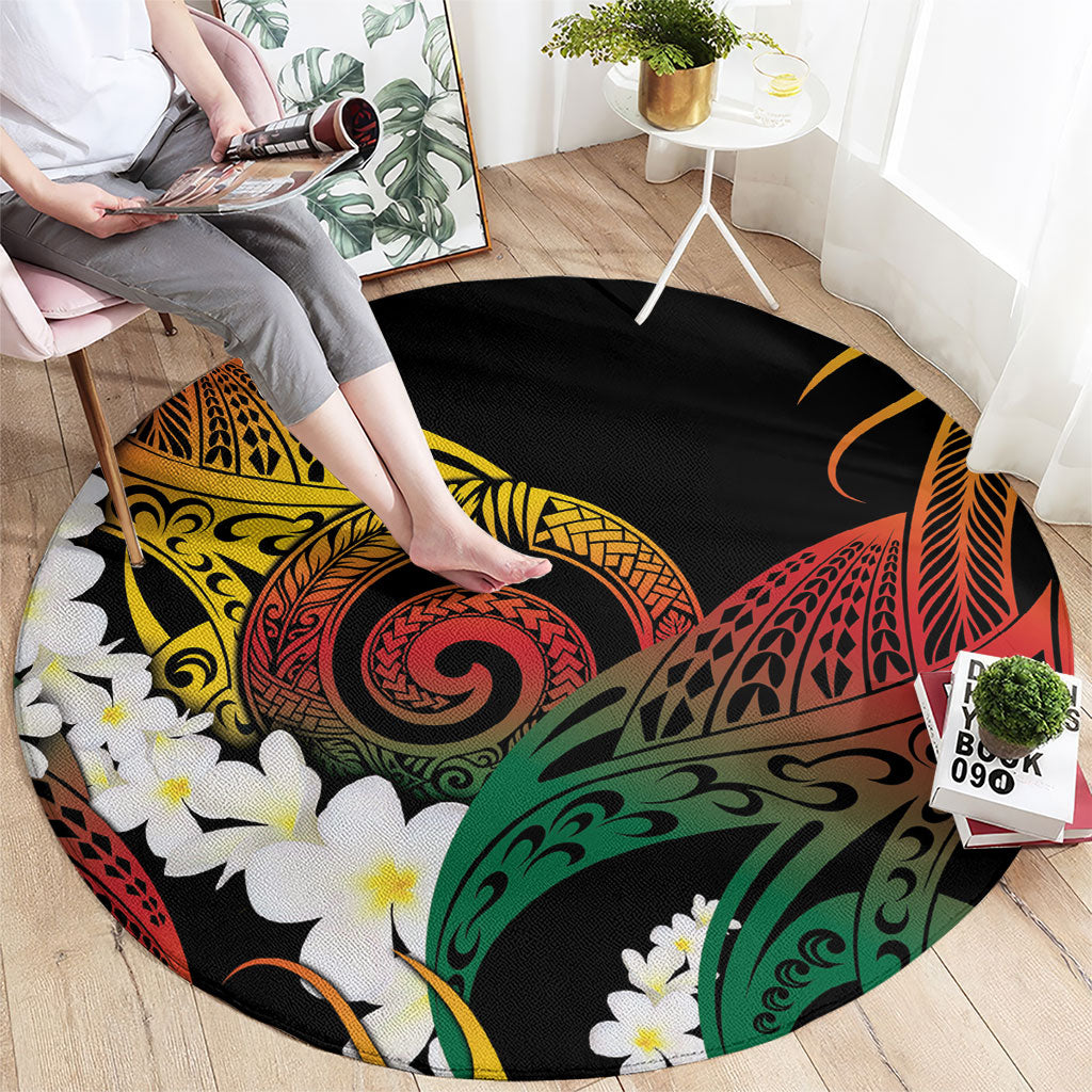 Piko Hawaiian Round Carpet Gradient Spiral Plumeria Tribal Patterns DT05 - Polynesian Pride