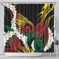 Piko Hawaiian Shower Curtain Gradient Spiral Plumeria Tribal Patterns DT05 - Polynesian Pride