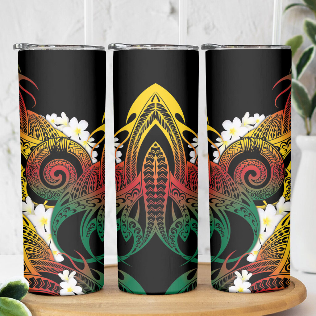 Piko Hawaiian Skinny Tumbler Gradient Spiral Plumeria Tribal Patterns DT05 - Polynesian Pride