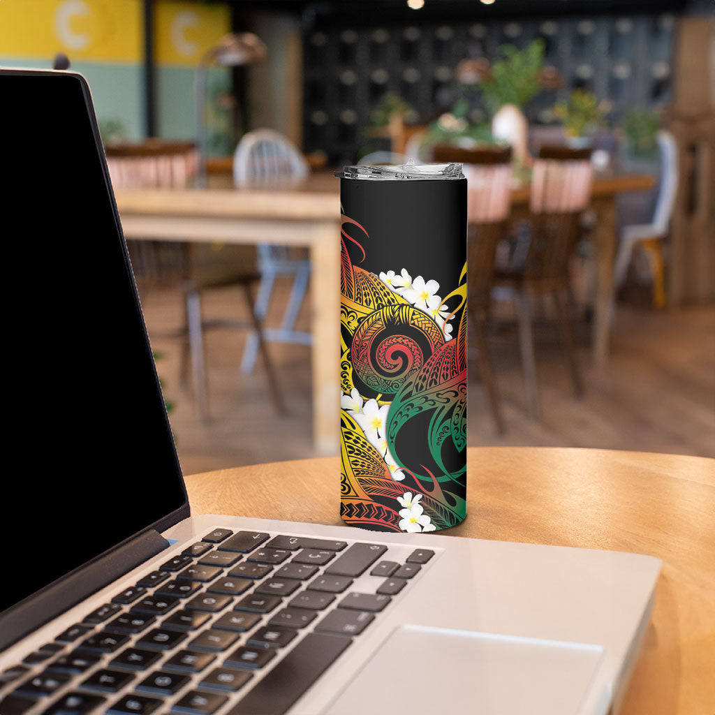 Piko Hawaiian Skinny Tumbler Gradient Spiral Plumeria Tribal Patterns DT05 - Polynesian Pride