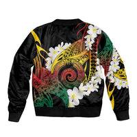 Piko Hawaiian Sleeve Zip Bomber Jacket Gradient Spiral Plumeria Tribal Patterns DT05 - Polynesian Pride