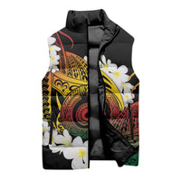 Piko Hawaiian Sleeveless Puffer Jacket Gradient Spiral Plumeria Tribal Patterns DT05 - Polynesian Pride