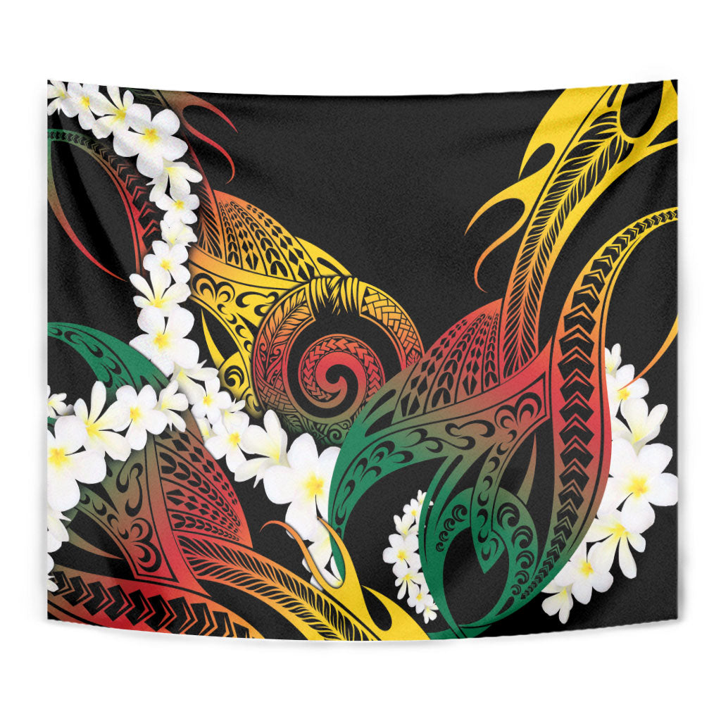 Piko Hawaiian Tapestry Gradient Spiral Plumeria Tribal Patterns DT05 - Polynesian Pride