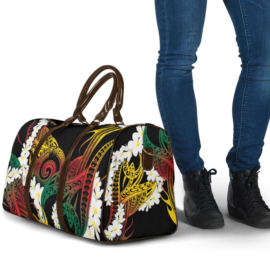 Piko Hawaiian Travel Bag Gradient Spiral Plumeria Tribal Patterns