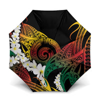 Piko Hawaiian Umbrella Gradient Spiral Plumeria Tribal Patterns DT05 One Size Folded 11.42 inch Opened Diameter 37.4 inch Multicolor - Polynesian Pride