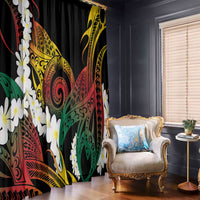 Piko Hawaiian Window Curtain Gradient Spiral Plumeria Tribal Patterns DT05 - Polynesian Pride