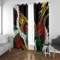 Piko Hawaiian Window Curtain Gradient Spiral Plumeria Tribal Patterns DT05 With Grommets Multicolor - Polynesian Pride