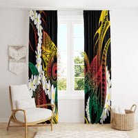 Piko Hawaiian Window Curtain Gradient Spiral Plumeria Tribal Patterns DT05 - Polynesian Pride