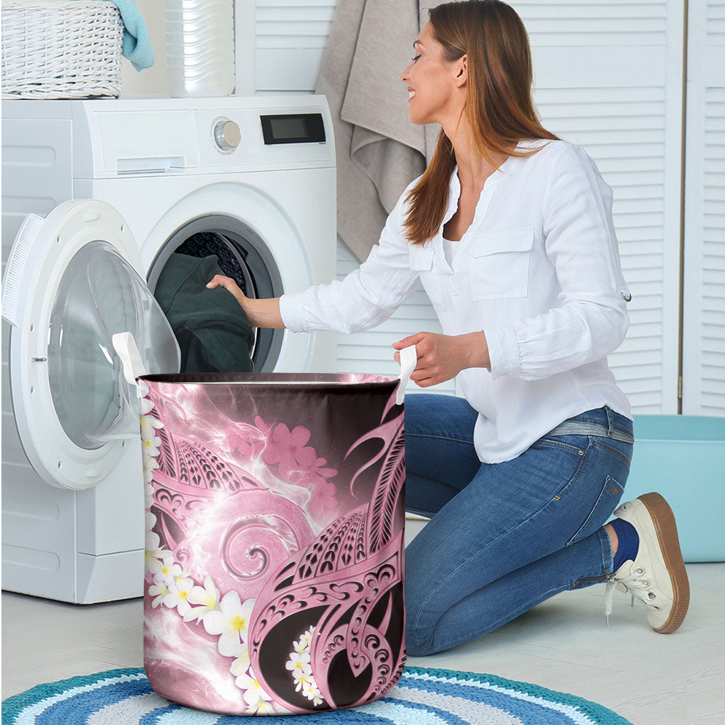 Piko Hawaiian Laundry Basket Pink Galaxy Spiral Plumeria Tribal Patterns DT05 - Polynesian Pride