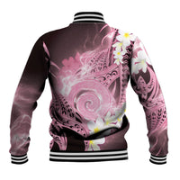 Piko Hawaiian Baseball Jacket Pink Galaxy Spiral Plumeria Tribal Patterns DT05 - Polynesian Pride