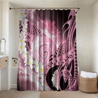 Piko Hawaiian Bathroom Set Pink Galaxy Spiral Plumeria Tribal Patterns DT05 Shower Curtain Only Pink - Polynesian Pride