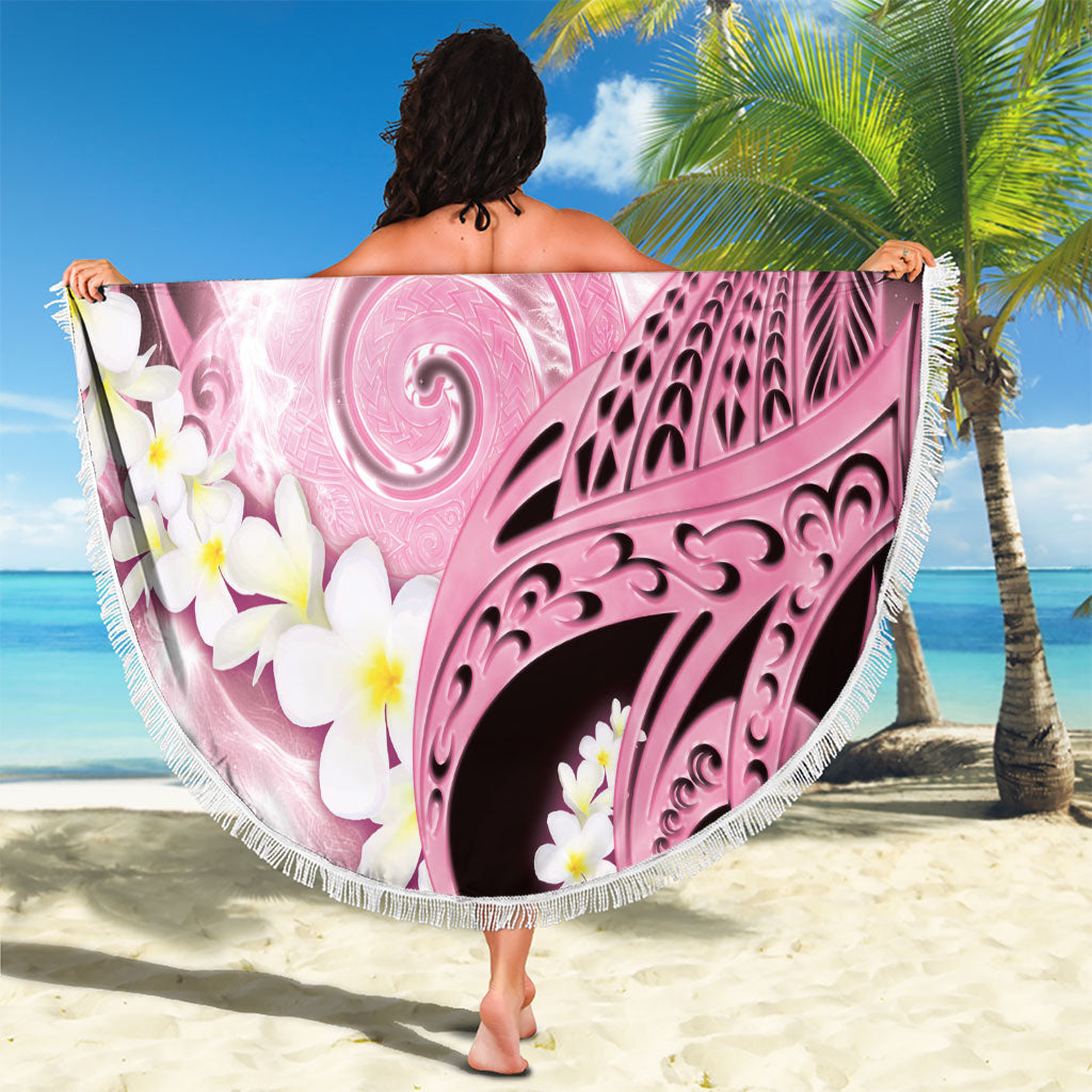 Piko Hawaiian Beach Blanket Pink Galaxy Spiral Plumeria Tribal Patterns DT05 - Polynesian Pride