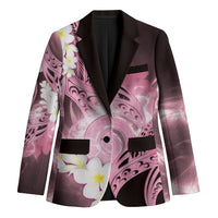 Piko Hawaiian Blazer Pink Galaxy Spiral Plumeria Tribal Patterns DT05 Unisex Pink - Polynesian Pride