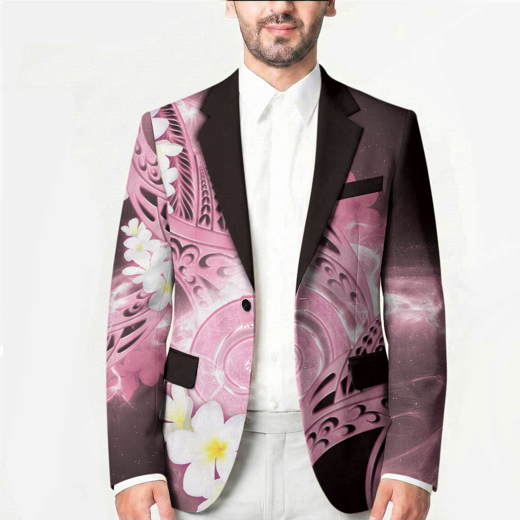 Piko Hawaiian Blazer Pink Galaxy Spiral Plumeria Tribal Patterns DT05 - Polynesian Pride