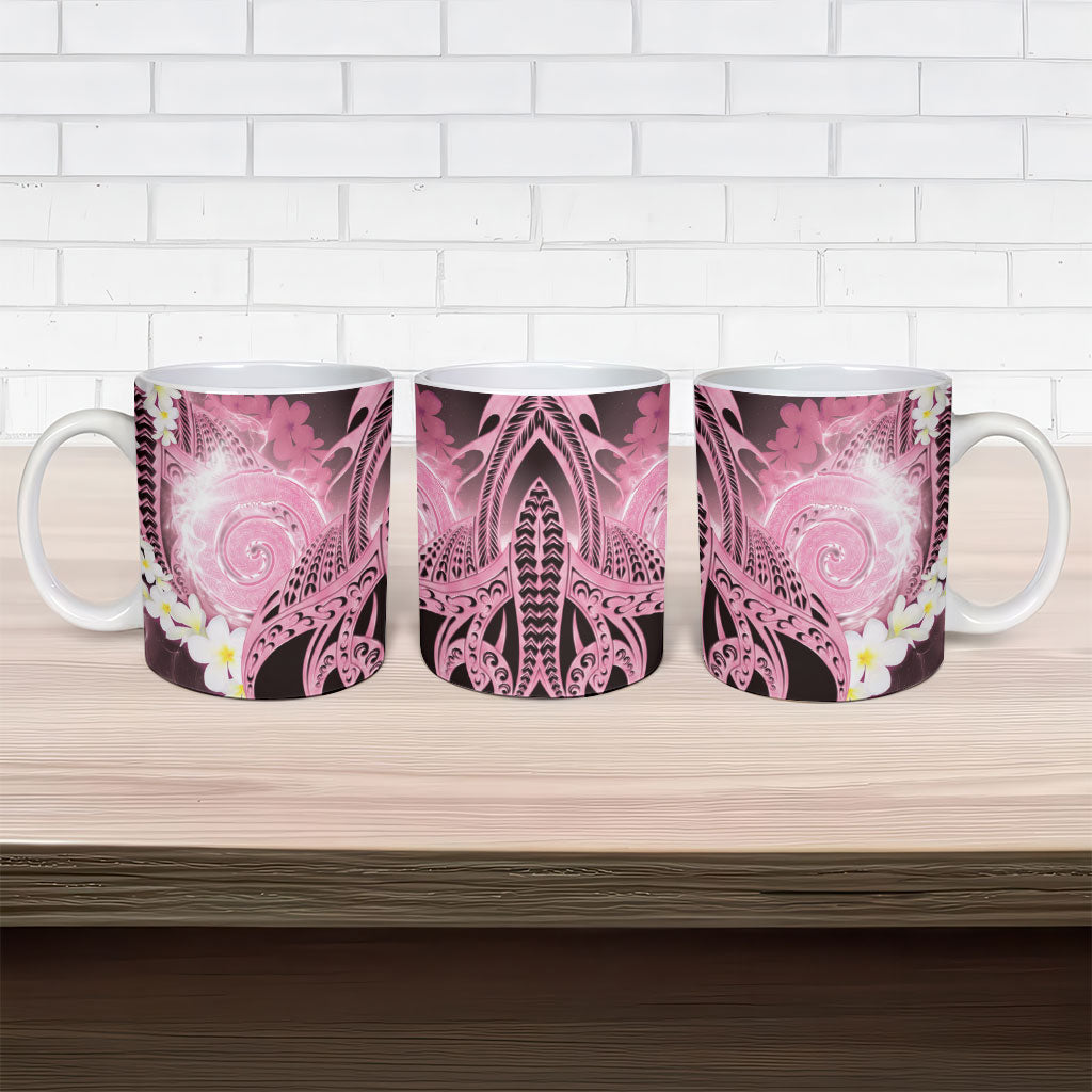 Piko Hawaiian Ceramic Mug Pink Galaxy Spiral Plumeria Tribal Patterns DT05 - Polynesian Pride
