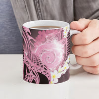 Piko Hawaiian Ceramic Mug Pink Galaxy Spiral Plumeria Tribal Patterns DT05 - Polynesian Pride