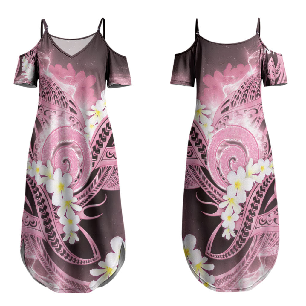 Piko Hawaiian Couples Matching Summer Maxi Dress and Hawaiian Shirt Pink Galaxy Spiral Plumeria Tribal Patterns DT05 - Polynesian Pride