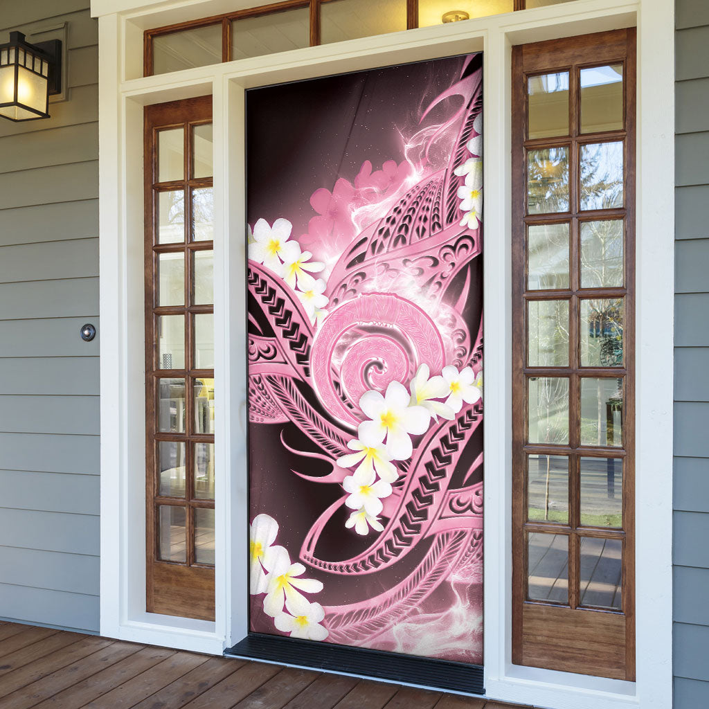 Piko Hawaiian Door Cover Pink Galaxy Spiral Plumeria Tribal Patterns DT05 - Polynesian Pride