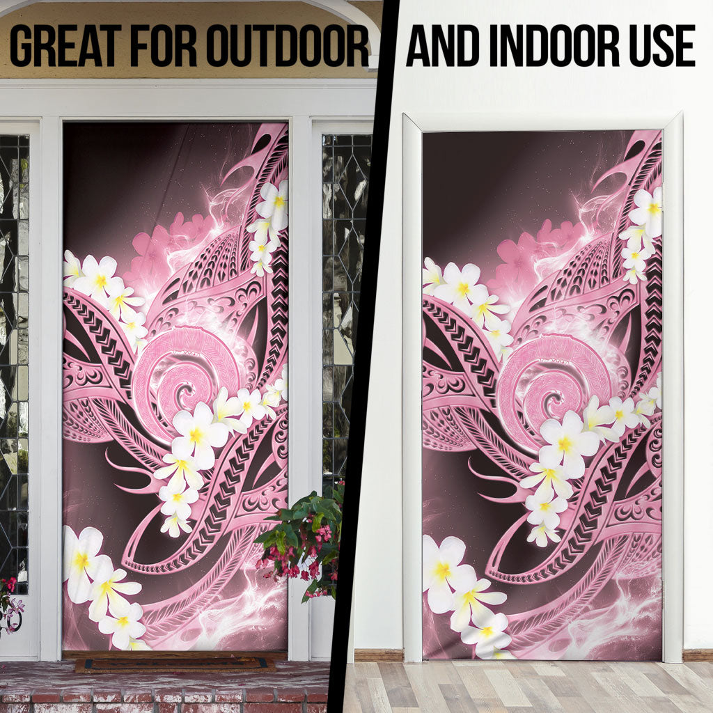 Piko Hawaiian Door Cover Pink Galaxy Spiral Plumeria Tribal Patterns DT05 - Polynesian Pride