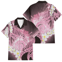 Piko Hawaiian Family Matching Long Sleeve Bodycon Dress and Hawaiian Shirt Pink Galaxy Spiral Plumeria Tribal Patterns DT05 Dad's Shirt - Short Sleeve Pink - Polynesian Pride