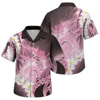 Piko Hawaiian Family Matching Off Shoulder Short Dress and Hawaiian Shirt Pink Galaxy Spiral Plumeria Tribal Patterns DT05 Son's Shirt Pink - Polynesian Pride